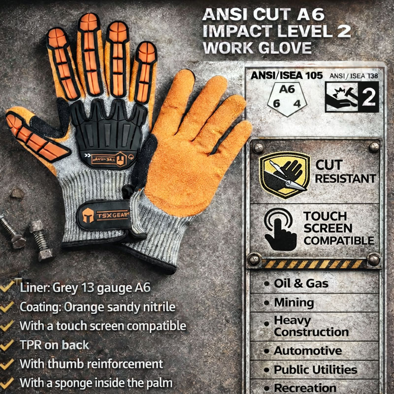 Woodworking Gloves - NMSafety Anti-Vibration Cut-Resistant Work Gloves Nitrile