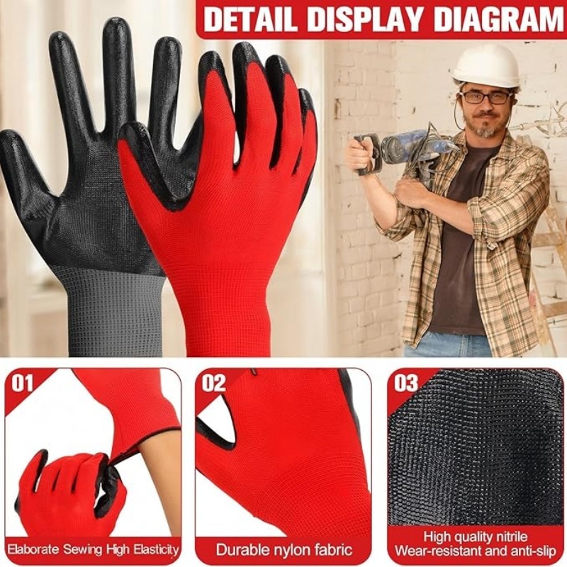 20PCS PU Coated Safety Work Gl - Woodworking Gloves recension och pris