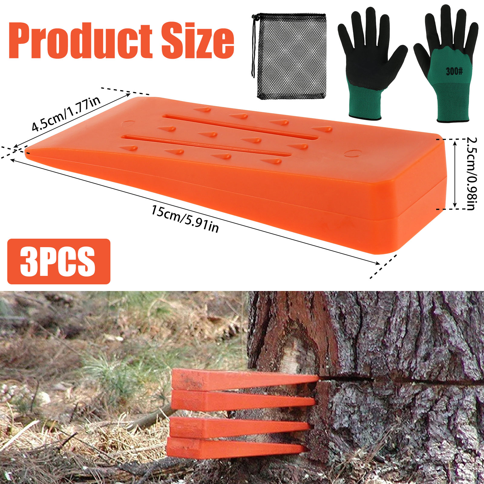 3Pcs Tree Cutting Wedges Durab - Woodworking Gloves recension och pris