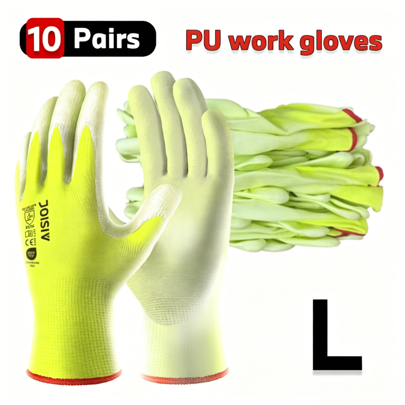 10 Pairs Of PU Coated Work Glo - Woodworking Gloves recension och pris