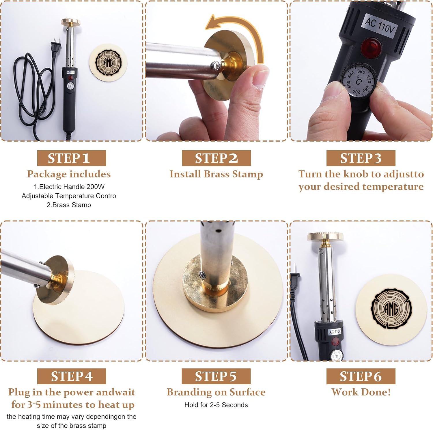 Custom Electric Branding Iron  - Woodworking Logo Design recension och pris